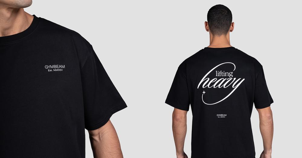 Lifting Heavy T-Shirt in Black - GymBeam