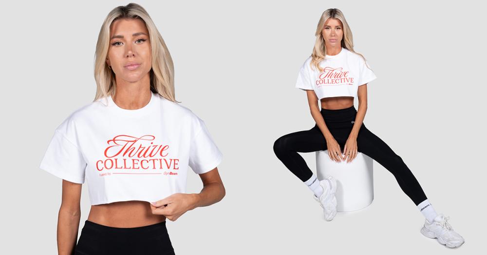 Thrive Cropped T-Shirt für Frauen in White - GymBeam