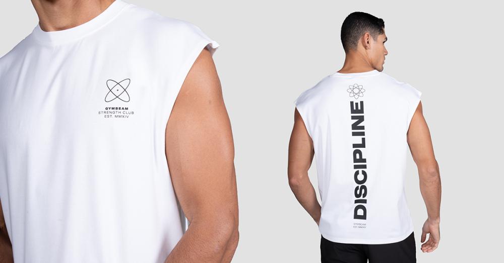 Discipline Tanktop in White - GymBeam
