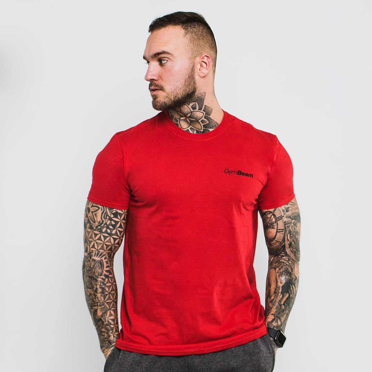 Basic T-Shirt für Männer in Cherry Red - GymBeam