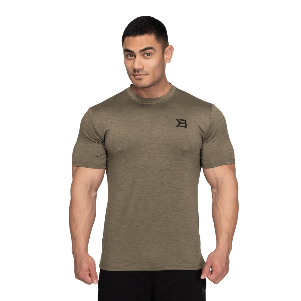 Men‘s T-shirt Essex Stripe Tee Washed Green Melange - Better Bodies