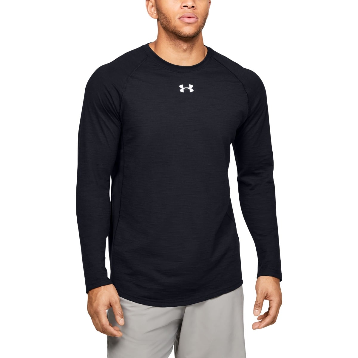 Langarm T-Shirt Charged Cotton Black - Under Armour