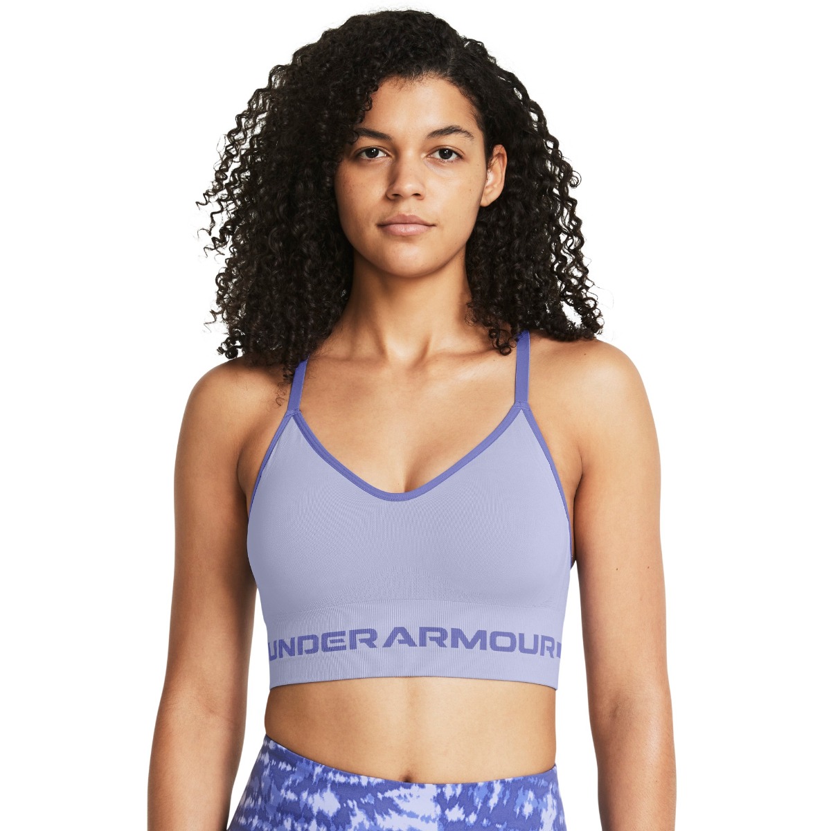 Bra Seamless Low Long Bra Purple - Under Armour