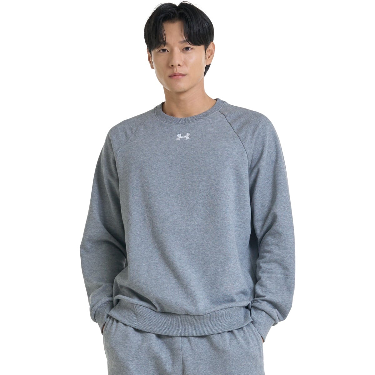 UA Rival Fleece Crew Sweatshirt in Grey - Under Armour