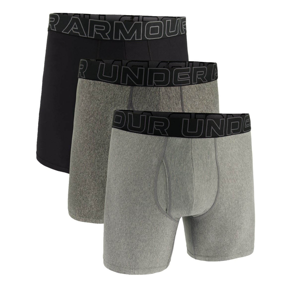 Men‘s M Perf Tech Boxershorts 6in im 3er Pack in Grey - Under Armour