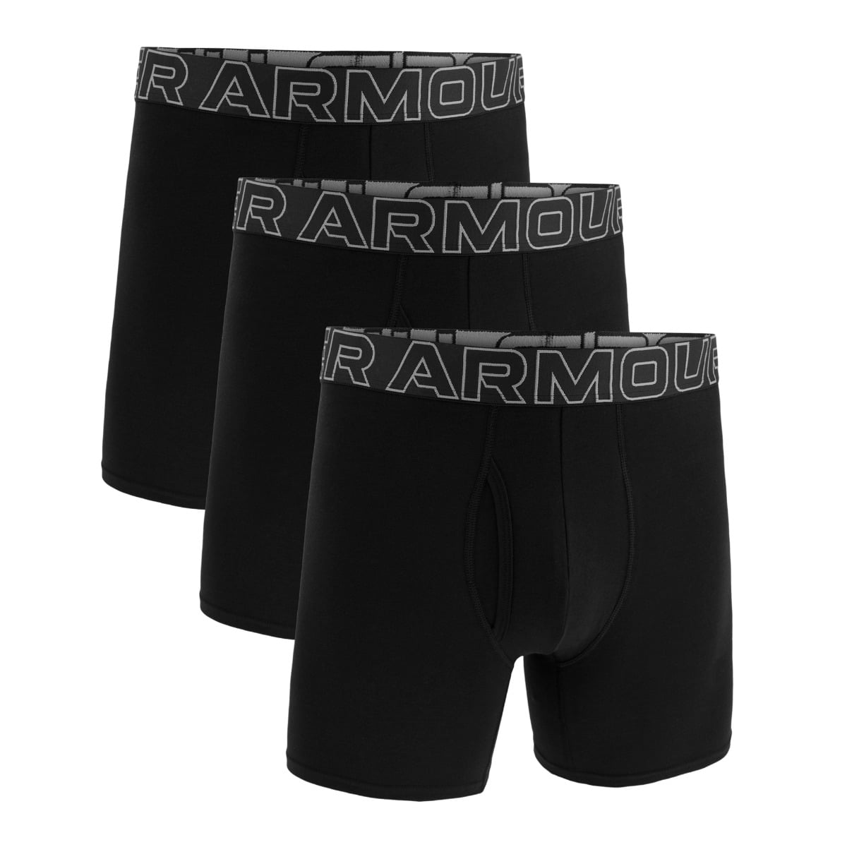 M Perf Cotton Boxershorts für Männer 6in im 3er-Pack in Black - Under Armour