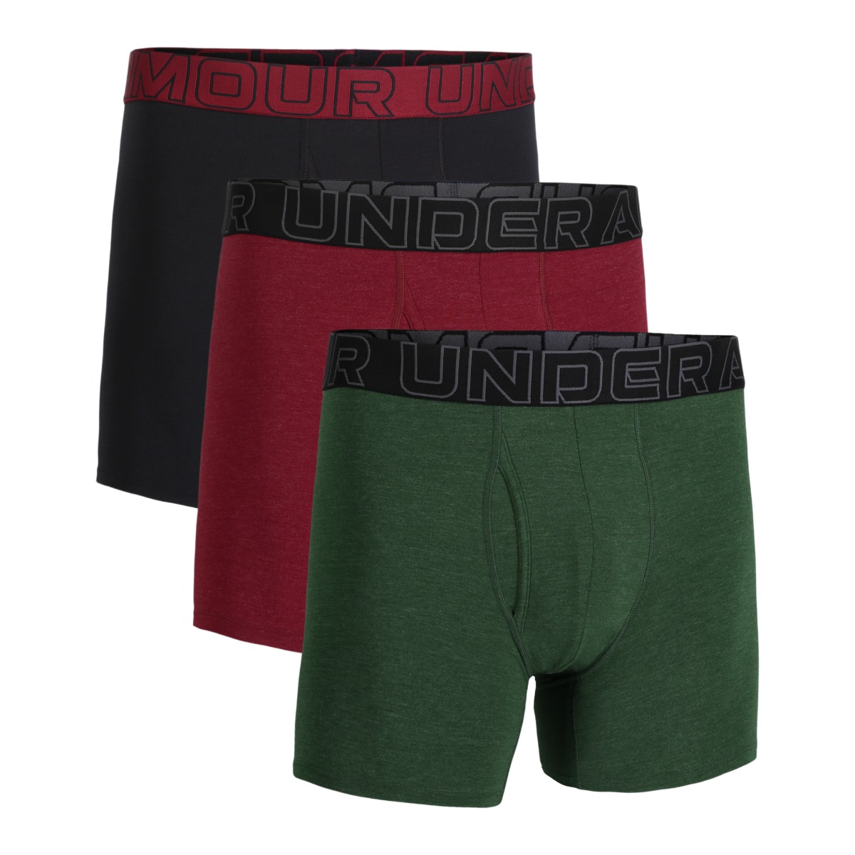 M Perf Cotton Boxershorts für Männer 6in im 3er-Pack in Green - Under Armour