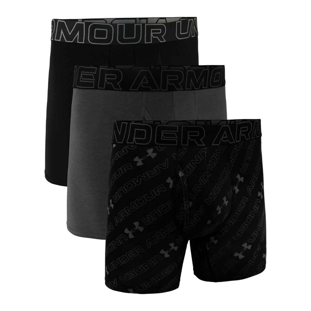 M Perf Cotton Nov Boxershorts für Männer 6in im 3er-Pack in Black - Under Armour