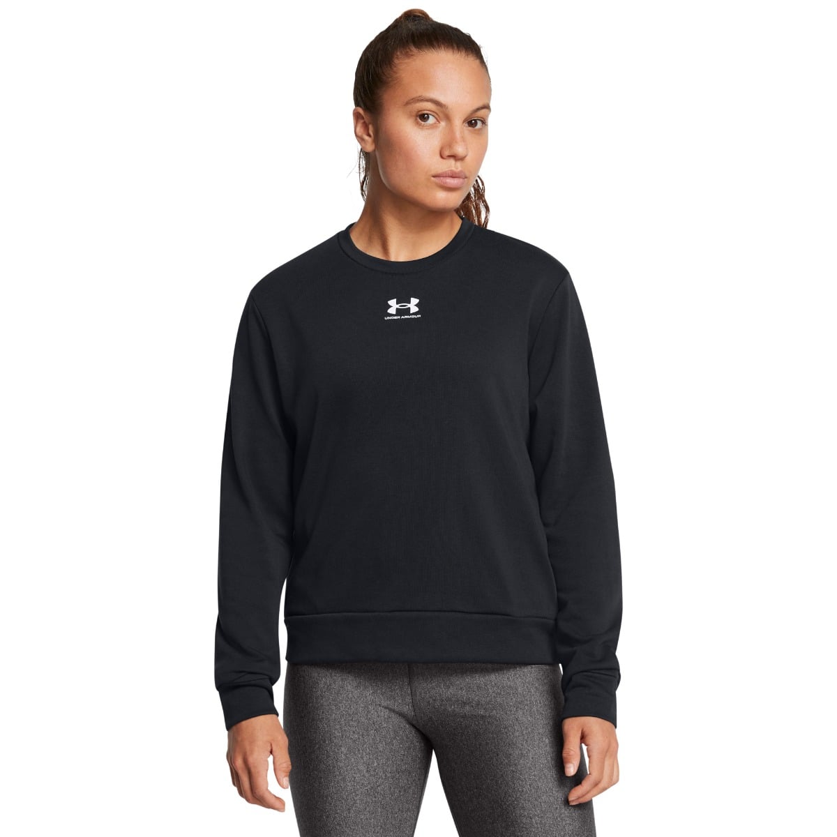 Rival Terry Crew Sweatshirt für Frauen in Black - Under Armour