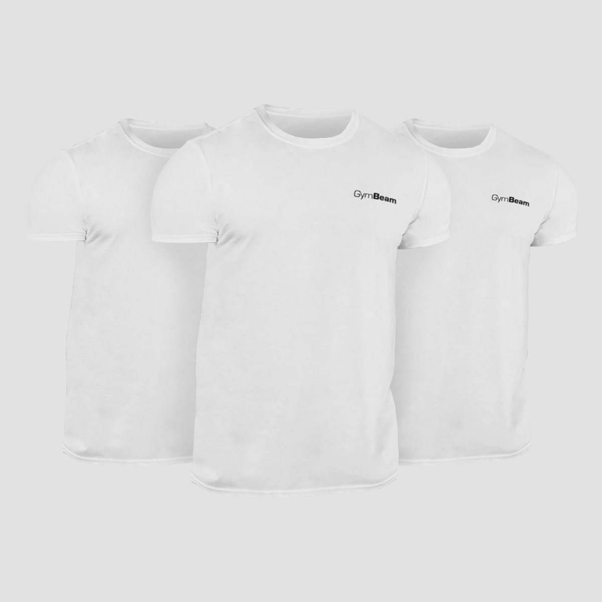 T-Shirt Basic 3er-Pack in White - GymBeam