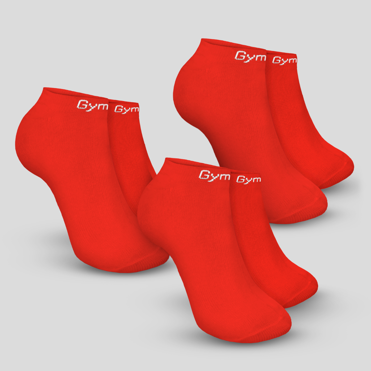 Knöchelsocken 3er-Pack in Hot Red - GymBeam