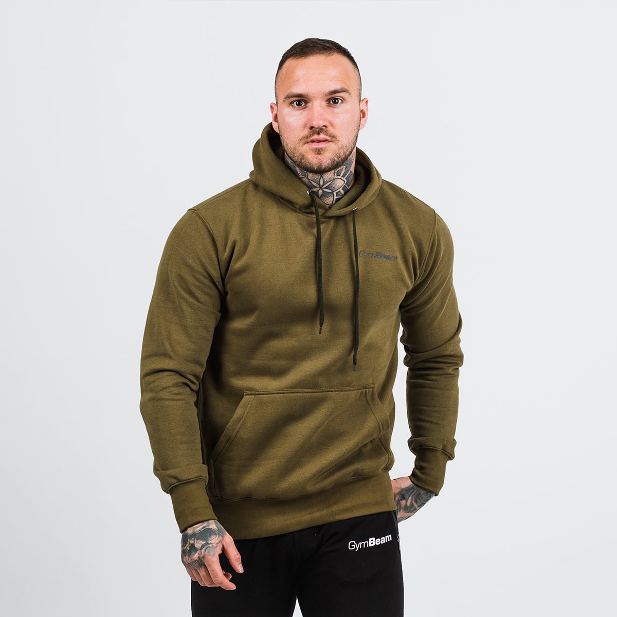 Athlete Männer Hoodie Military Green Black - GymBeam