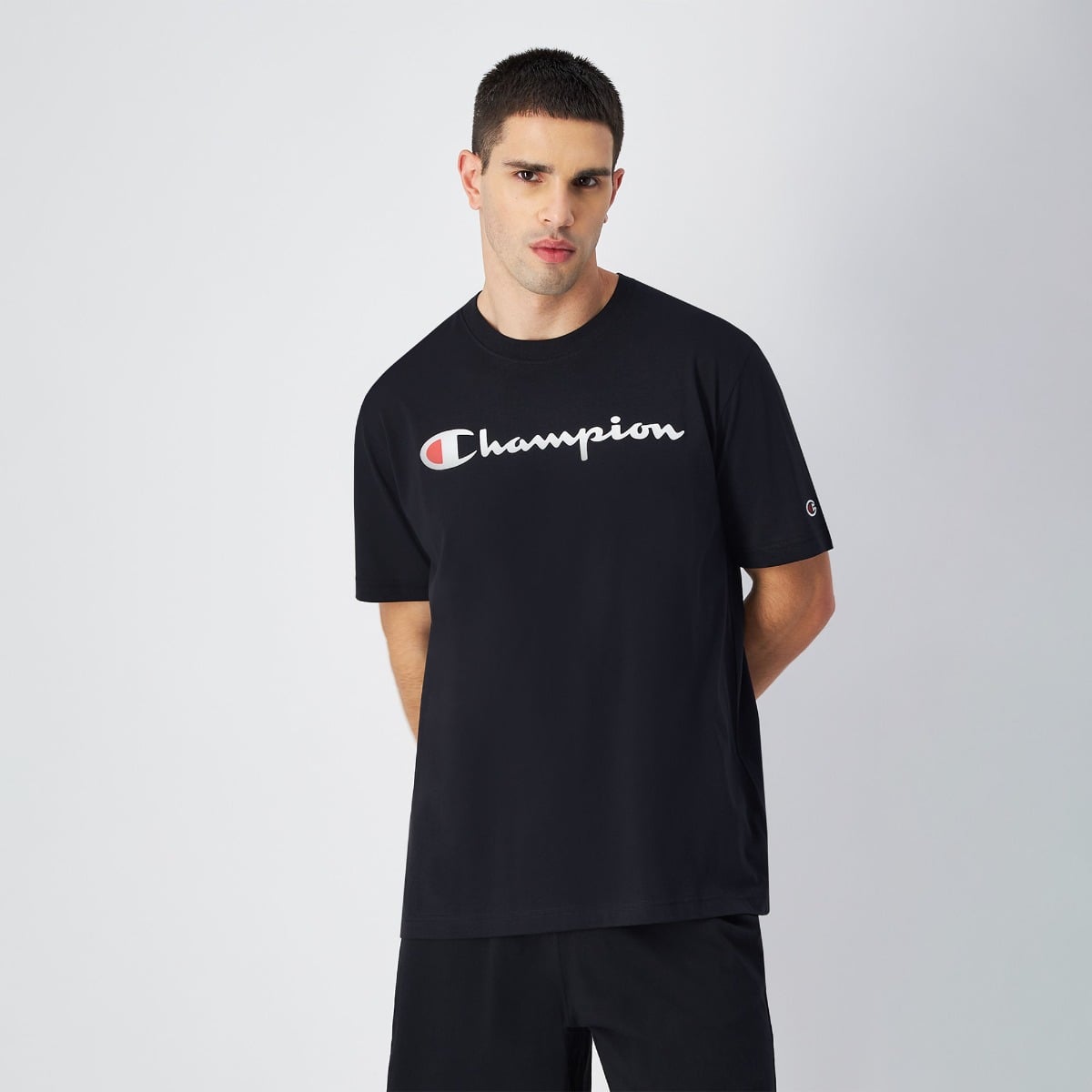 Big Logo Jersey T-Shirt in Black - Champion
