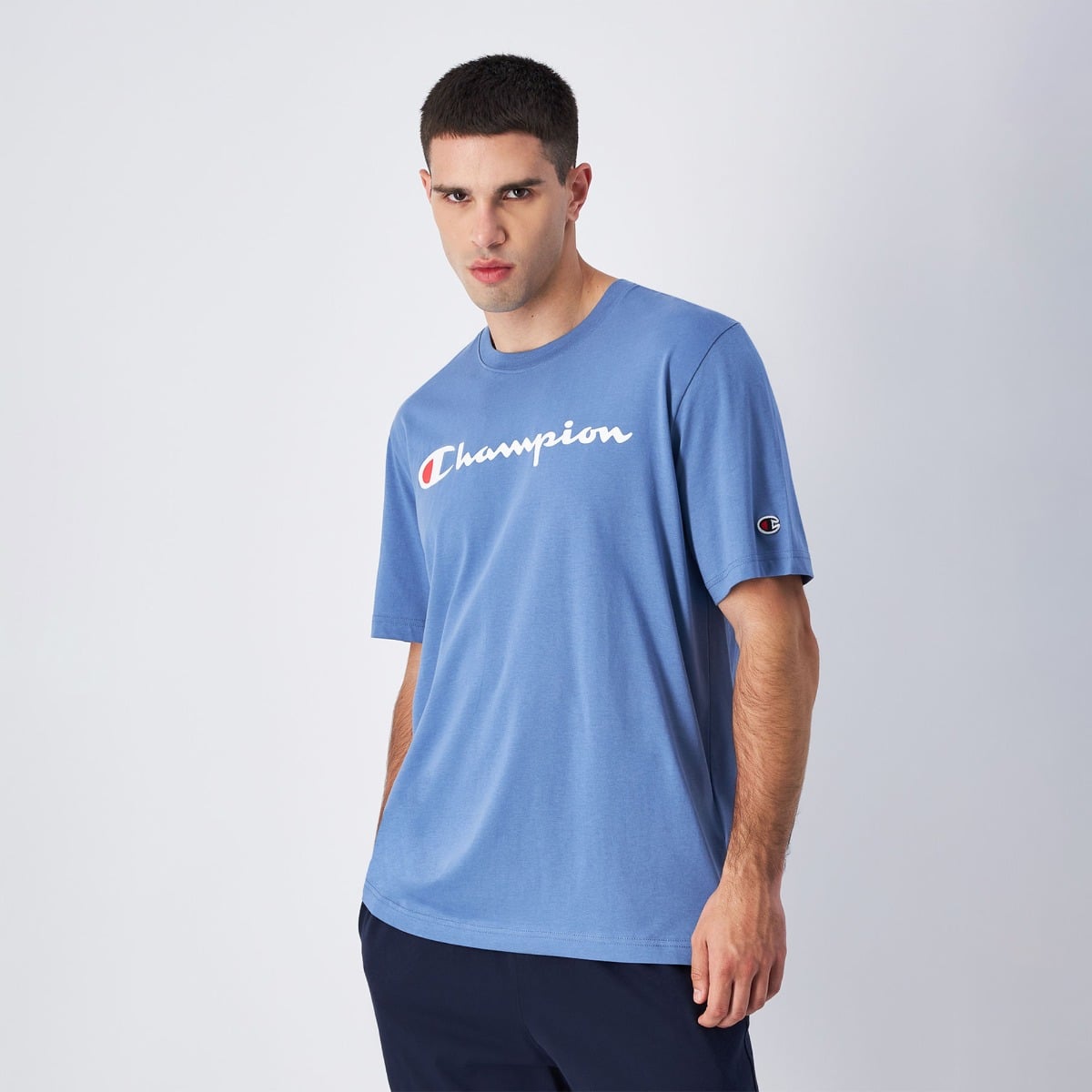 Big Logo Jersey T-Shirt in Blue - Champion