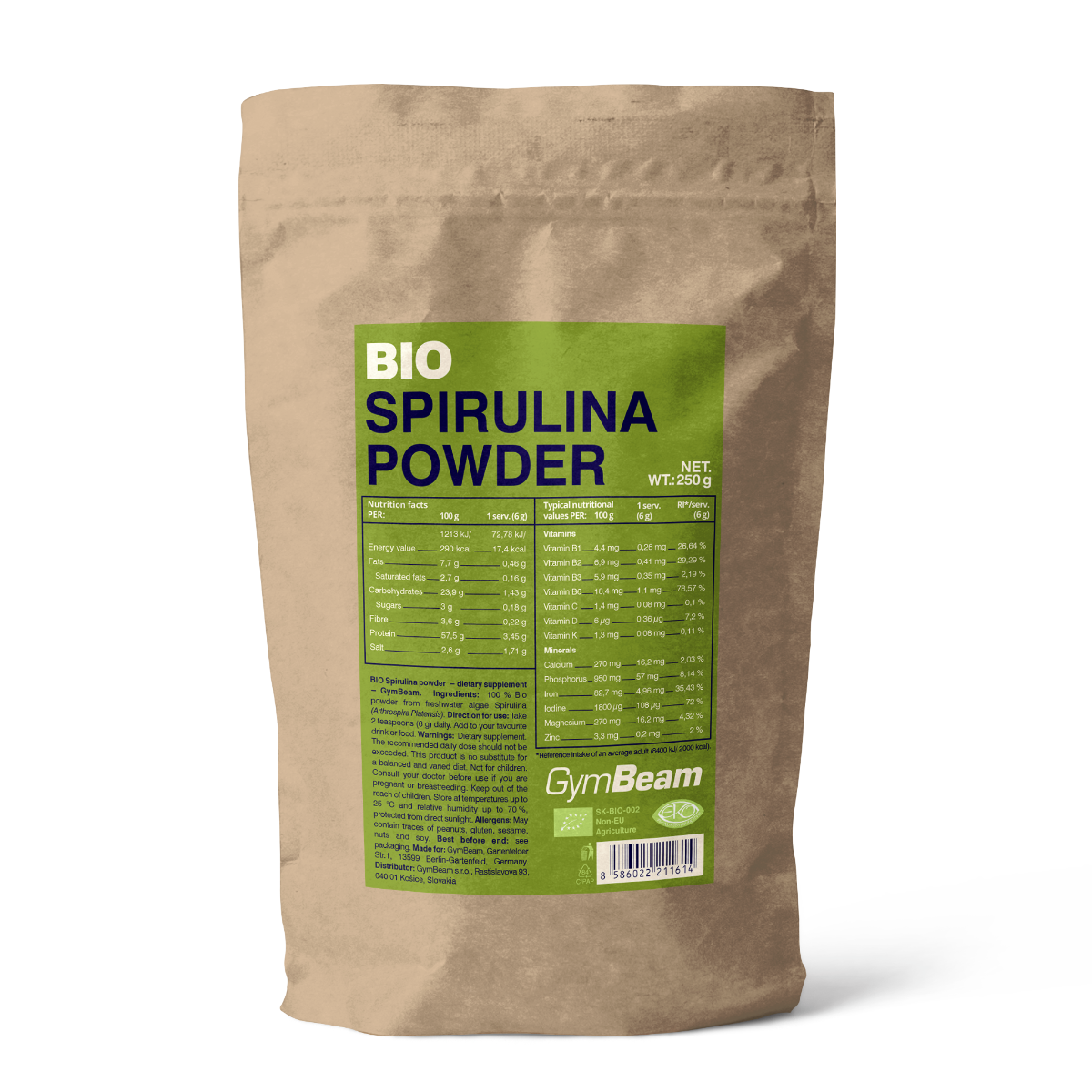 BIO Spirulina-Pulver - GymBeam