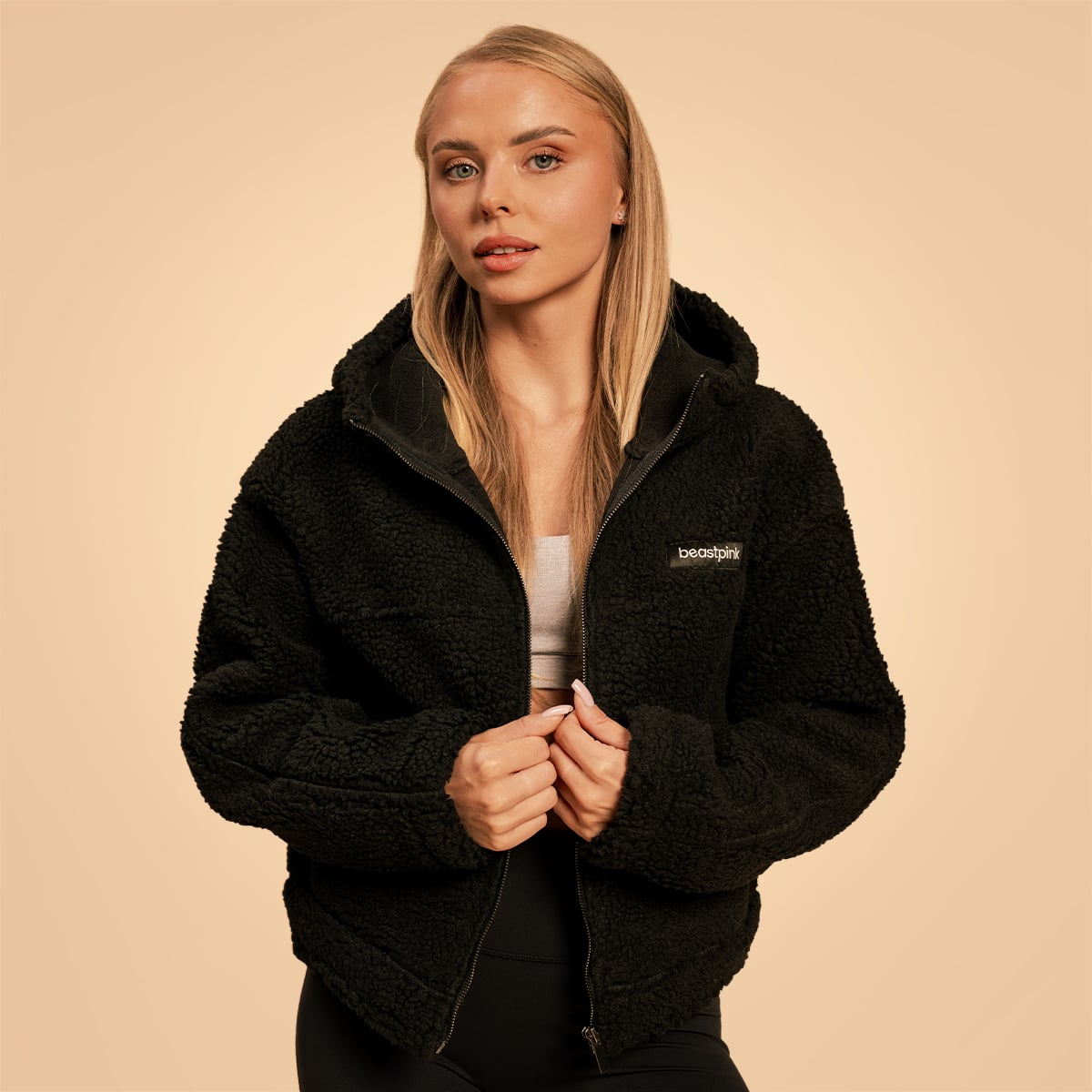 Bliss Hoodie Jacke für Frauen in Black - BeastPink