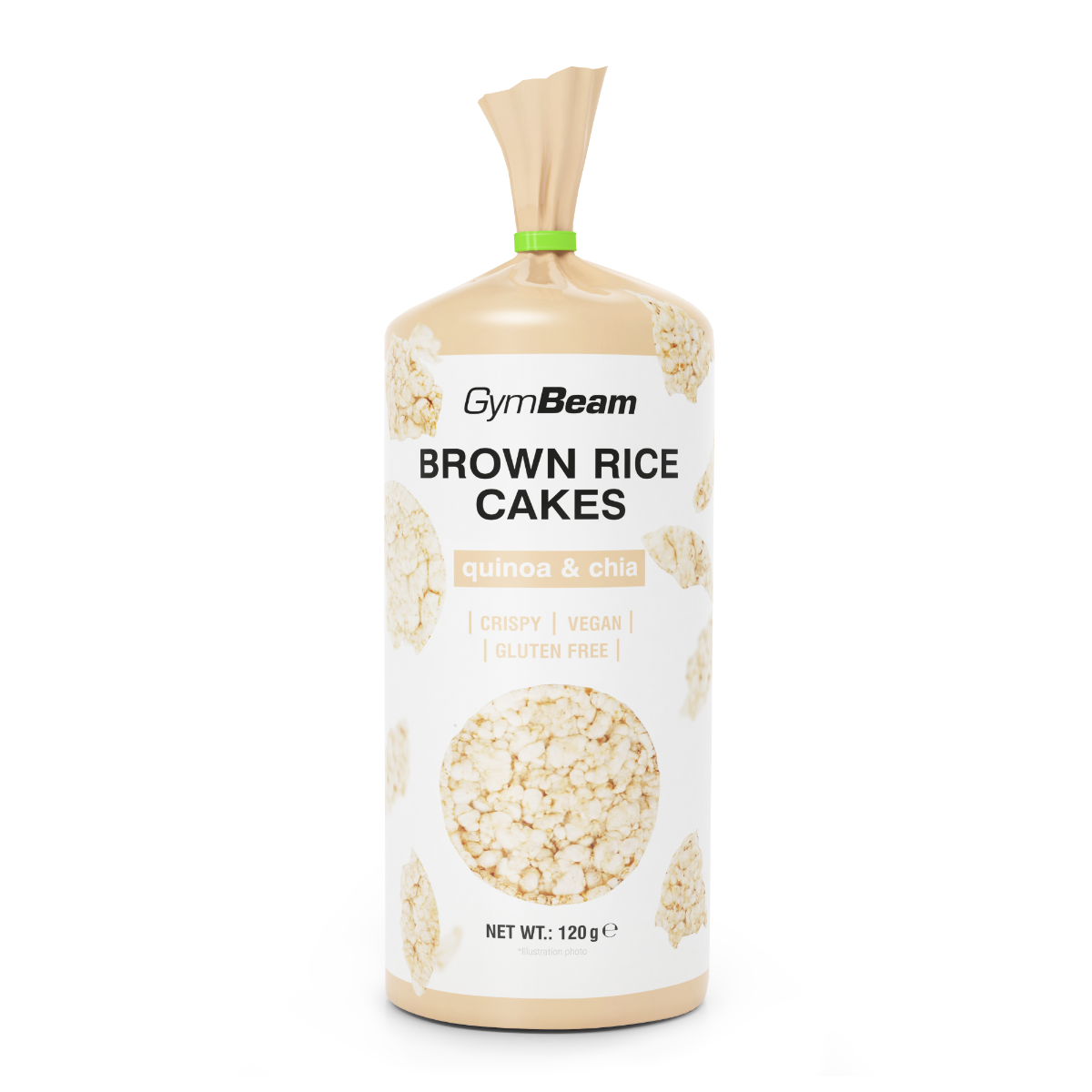 GymBeam Braune Reiswaffeln 120 g Quinoa und Chia