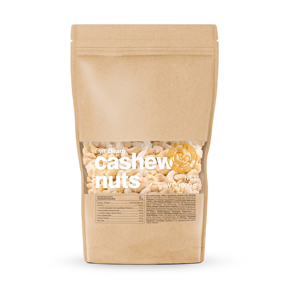 GymBeam Cashewnüsse 1000 g