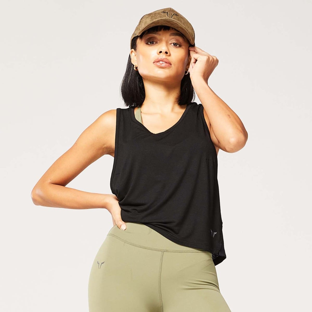 Code Mesh Back Crop Tank Black - SQUATWOLF