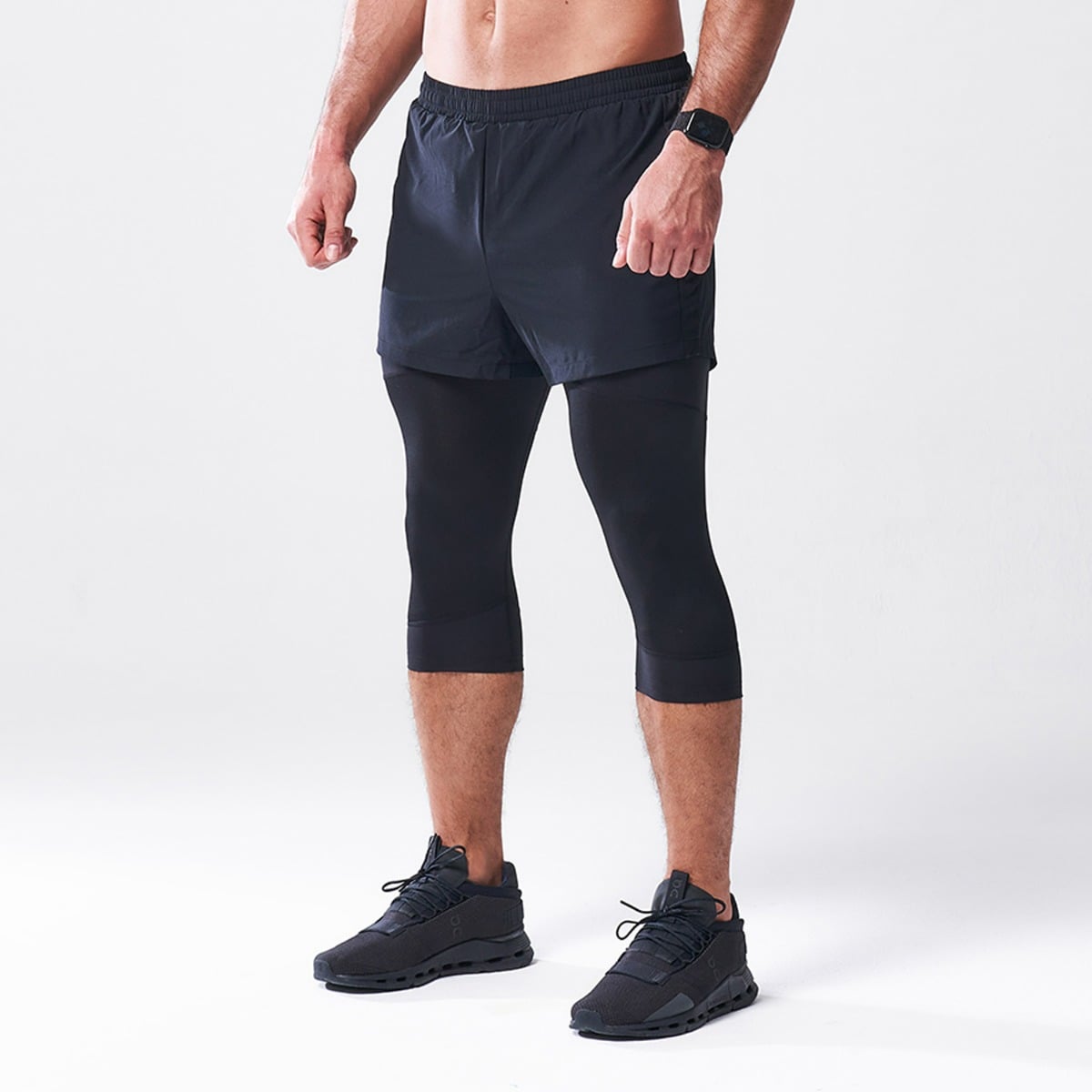 Compression Leggings All-Action Short + Tight Black - SQUATWOLF