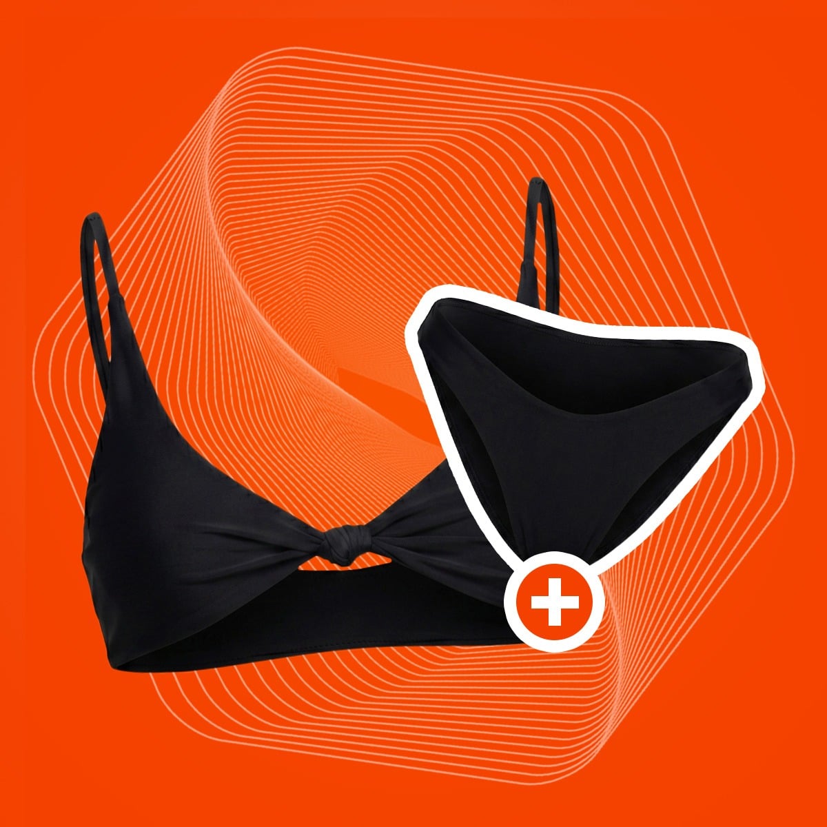 CURACAO Bikini Oberteil in Black - GymBeam + geschenk