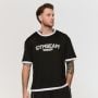 Oversized Varsity T-Shirt Black - GymBeam XL