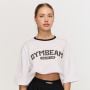 Women‘s Varsity Oversized T-Shirt White - GymBeam XS