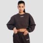 Women‘s Aura Cropped Sweatshirt Tee Brown - GymBeam M
