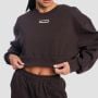 Women‘s Aura Cropped Sweatshirt Tee Brown - GymBeam M