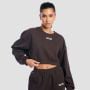 Women‘s Aura Cropped Sweatshirt Tee Brown - GymBeam M