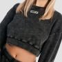 Women‘s Aura Cropped Sweatshirt Washed Black - GymBeam S