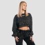 Women‘s Aura Cropped Sweatshirt Washed Black - GymBeam S