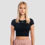 Women‘s Aura Cropped T-Shirt Black - GymBeam S