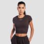 Women‘s Aura Cropped T-Shirt Tee Brown - GymBeam S