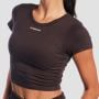 Women‘s Aura Cropped T-Shirt Tee Brown - GymBeam S