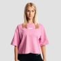 Women‘s Girls Club Boxy T-shirt Pink - GymBeam M