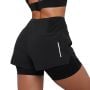 Pulse 2in1-Laufshorts für Frauen in Black – GymBeam XL