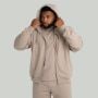 Hoodie mit Reißverschluss in Taupe - STRIX L