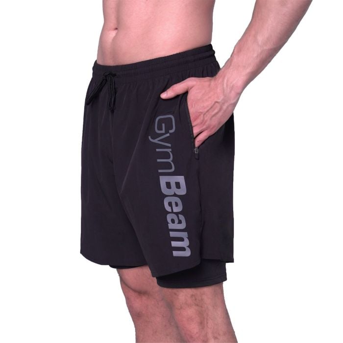2in1 Shorts Essence Black - GymBeam L
