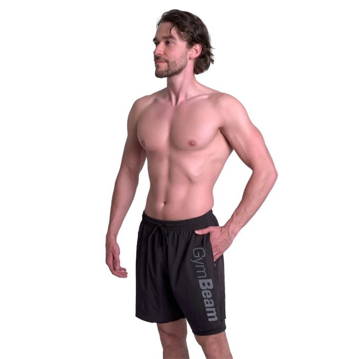 2in1 Shorts Essence Black - GymBeam L