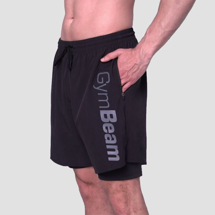 2in1 Shorts Essence Black - GymBeam L