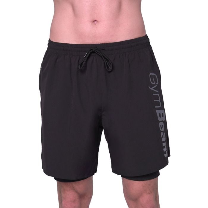 2in1 Shorts Essence Black - GymBeam L