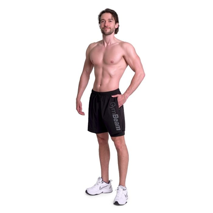 2in1 Shorts Essence Black - GymBeam L