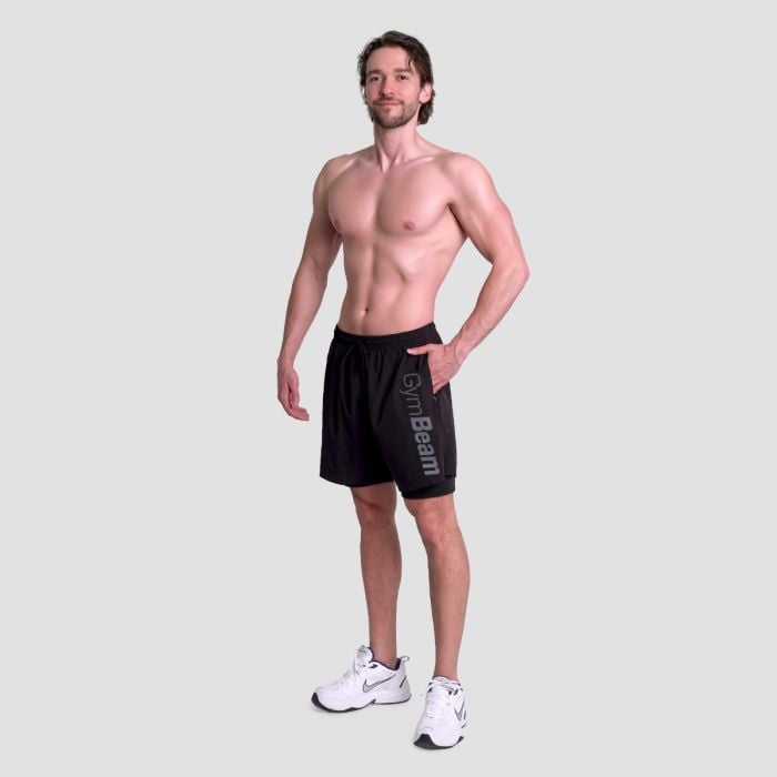 2in1 Shorts Essence Black - GymBeam L