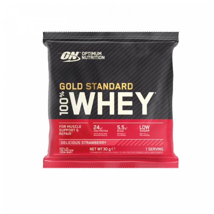 100 % Whey Gold Standard Probe - Optimum Nutrition 30 g - leckere Erdbeere