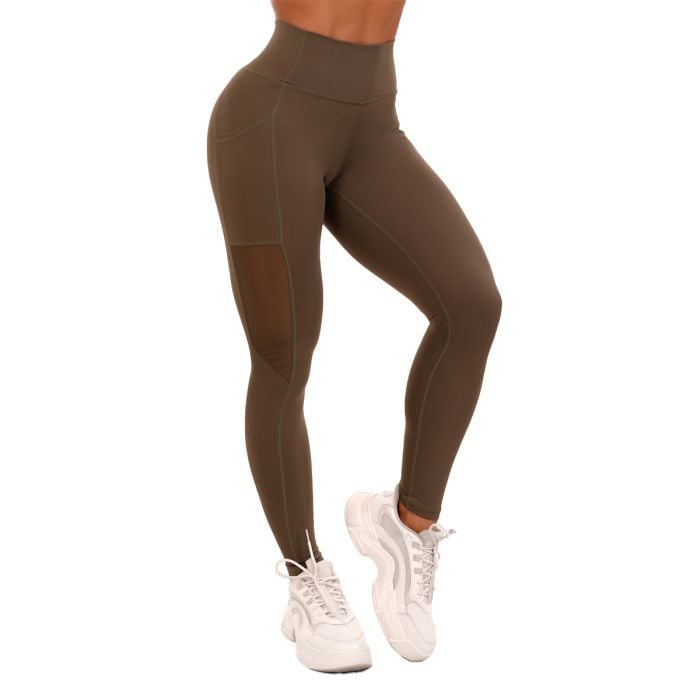 Mesh-Panel Leggings für Frauen in Olive - GymBeam M