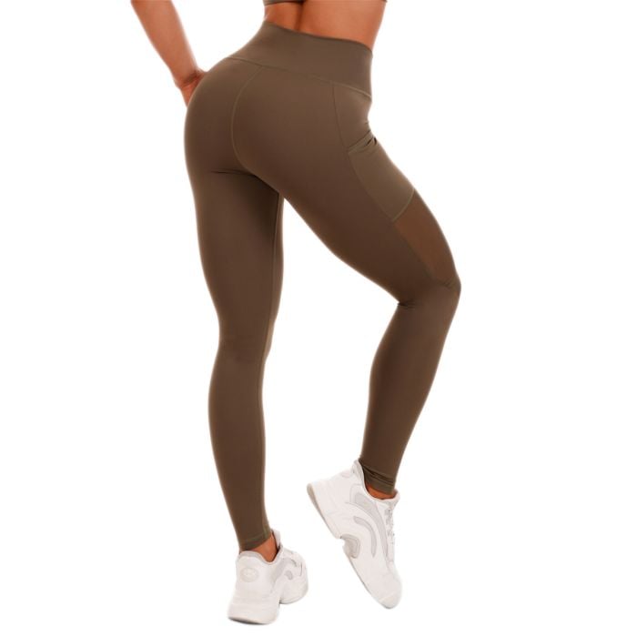 Mesh-Panel Leggings für Frauen in Olive - GymBeam M