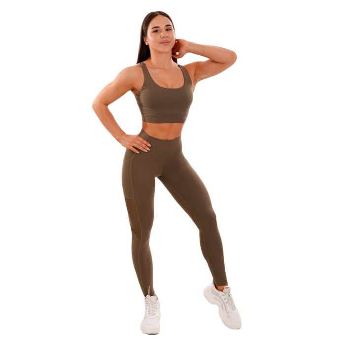 Mesh-Panel Leggings für Frauen in Olive - GymBeam M