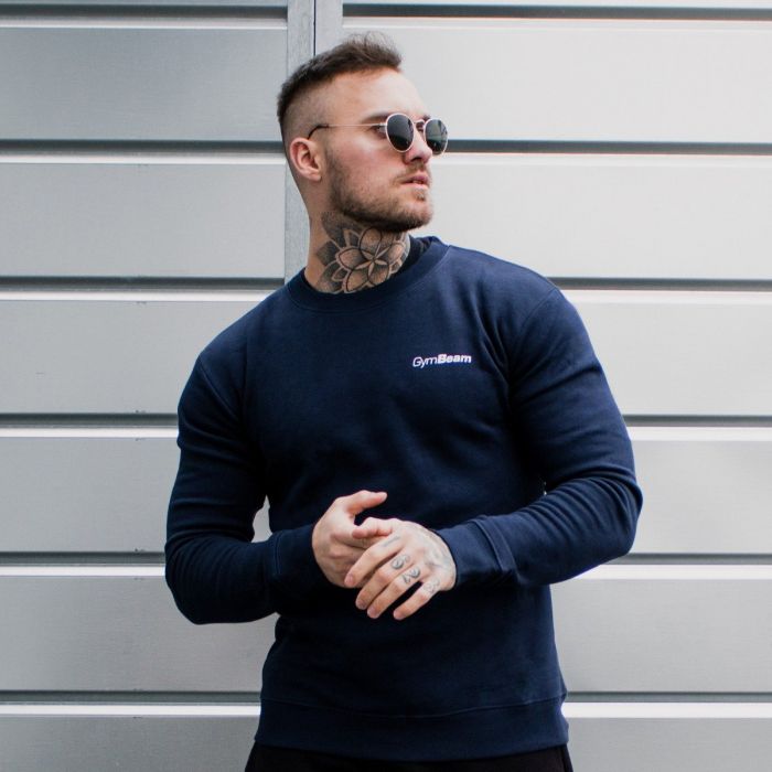 Sweatshirt für Männer Basic Blue White - GymBeam