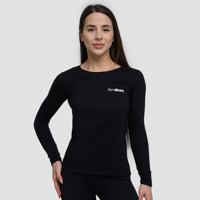 Basic Langarm T-Shirt in Black - GymBeam L
